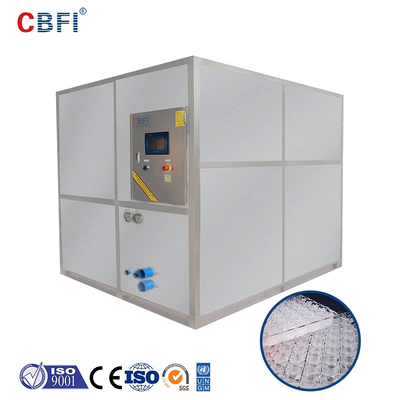 1-20 ตัน/24 ชั่วโมง Square Industrial Ice Cube Machine Bizter Frascold R404A เครื่องเย็น