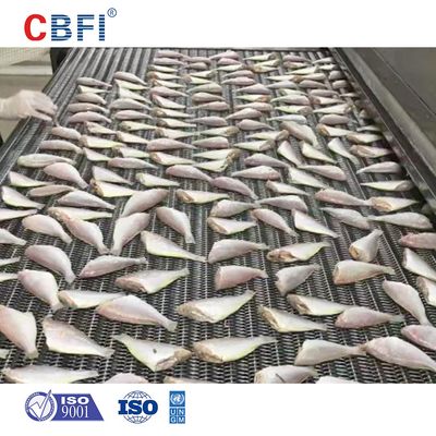 1000KG / H Quick Tunnel Freezer Cooling Bread Cake อาหารแช่แข็งสายพานลำเลียง Quick Freeze Machine