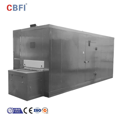 1000KG / H Quick Tunnel Freezer Cooling Bread Cake อาหารแช่แข็งสายพานลำเลียง Quick Freeze Machine