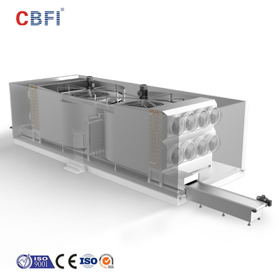 แช่แข็ง IQF Spiral Freezer สายพานเหล็กที่กำหนดเองอุปกรณ์ตู้แช่แข็งพลังงานสแตนเลสสำหรับการแช่แข็งอาหารทะเล