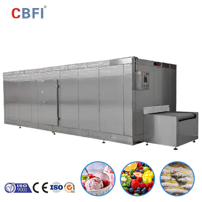 อุโมงค์ไฟฟ้าอัตโนมัติอาหารจานด่วน IQF Blast Freezer เนื้อปลา Quick Freezing Machine