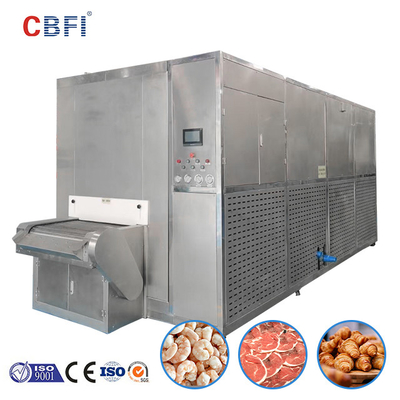 อุโมงค์ไฟฟ้าอัตโนมัติอาหารจานด่วน IQF Blast Freezer เนื้อปลา Quick Freezing Machine