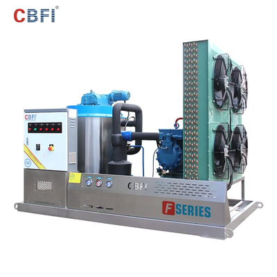 Bitzer / Copeland / Hanbell เครื่องทําน้ําแข็งลอก -5°C อุณหภูมิน้ําแข็ง 1-60 ตัน/24 ชั่วโมง ความจุ