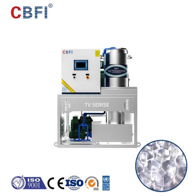 อิเล็กทริก Tube Ice Machine น้ํา/อากาศเย็น อิตาลี วาล์ว Castal 28.3kw ความจุในการเย็น 3500 กิโลกรัม เครื่อง