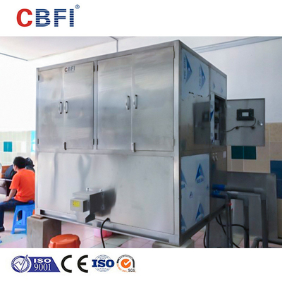 เครื่องทําไอซ์คิวบเย็นด้วยอากาศ ด้วยสารเย็น R22/ R404A และวัสดุเหล็กไร้oxide